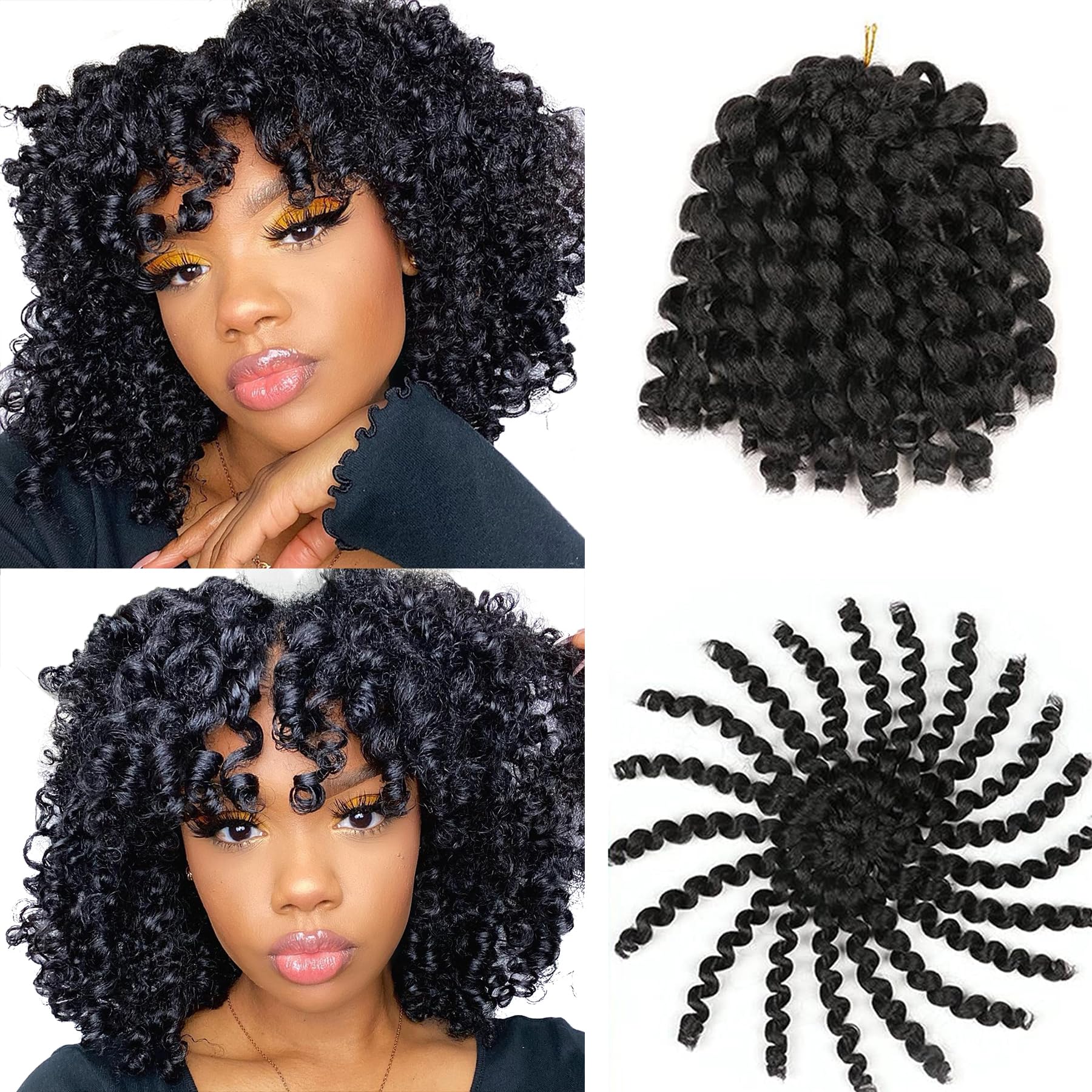 スパンコール　ベア Amazon.com : 8 Inch 3 Packs Jumpy Wand Curl Braids Hair 20 Strands